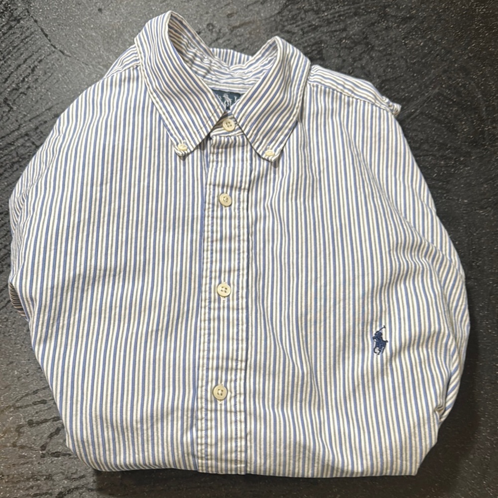 Polo Ralph Lauren Blue and White Striped Shirt
